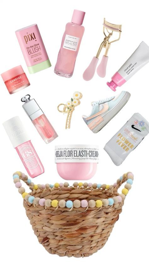 Easter basket inspo!! 🐰🐣 #easterbasket #easterbasketsforteens #teeneasterbasket #giftsforteens #eastergiftguide , https://whispers-in-the-wind.com/easter-basket-ideas-finding-the-perfect-gifts/?basketgift Preppy Easter Basket Ideas, Preppy Easter Basket, Easter Aesthetics, Easter Teens, Teen Easter, Preppy Easter, Dream Skincare, Teen Easter Basket, Adult Easter Baskets