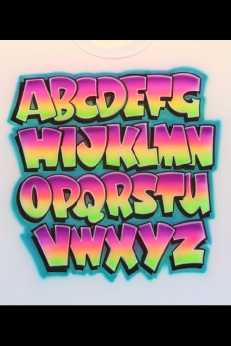 Airbrush Lettering Font - Color-Tone Bold Caps Airbrush Lettering, Letras Cool, Graffiti Alphabet Styles, Graffiti Lettering Alphabet, Graffiti Art Letters, Lettering Styles Alphabet, Design Alphabet, Graffiti Words, Graffiti Lettering Fonts