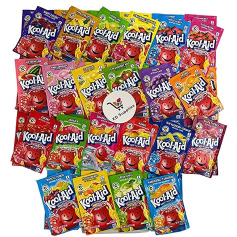 Amazon.com : Generic Kool-Aid Ultimate Variety Drink Mix, 22 Flavors (2 Packets of Each Flavor), 44 Count (Pack of 1) : Grocery & Gourmet Food Kool Aid Packets, Kool Aid Flavors, Kool Aid Man, Drink Mixes, Cherry Limeade, Holiday Theme, Fruit Punch, Kool Aid, Peinados Faciles