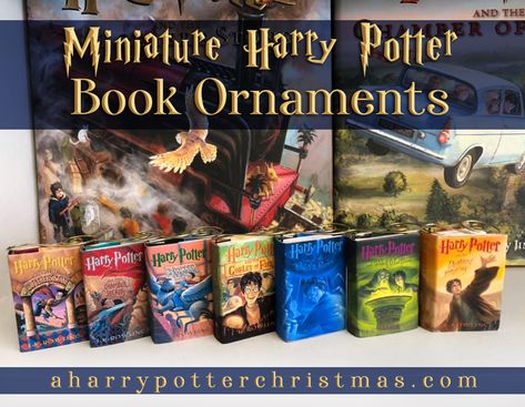 Harry Potter Book Covers Printable, Harry Potter Ornaments Diy, Miniature Harry Potter, Book Ornaments, Harry Potter Christmas Ornaments, Harry Potter Book Covers, Harry Potter Christmas Decorations, Harry Potter Miniatures, Harry Potter Ornaments