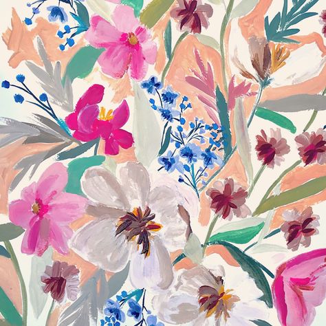 Textile Floral Pattern, Painterly Floral, Festive Floral Print Digital Patterns, Luxury Multicolor Floral Digital Prints, Watercolor Flower Pattern Textile Design, Watercolor Flowers Pattern, Bright Flower Wallpaper Print Patterns, Ethnic Pattern Design, African American Quilts