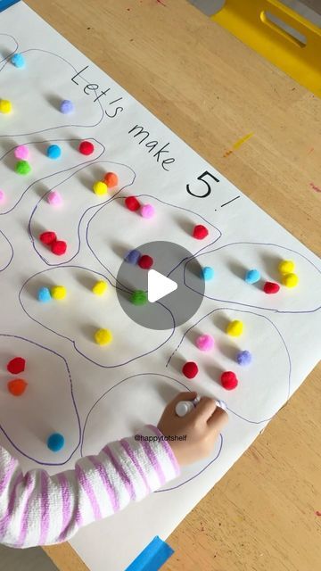 Fynn Sor | Happy Tot Shelf on Instagram: "Try this easy math activity for your little ones to master counting and subitising! Subitising is the ability to immediately recognise a number of things without counting. This early numeracy skill helps children to count at speed and build a strong number sense.  🔢 Perfect for ages 3 to 6. For ages 3 to 4, group 2 to 3 pompoms. For ages 5 to 6, group 4 to 6 pompoms.  ❤️ Want more delightful learning adventures? Follow @happytotshelf for a treasure trove of creative learning ideas for kids!  . . #learningisfun #handsonlearning #homelearning #preschoolactivities #mathforkids #funmath #preschoolmath" Number 5 Activity For Preschoolers, Number 6 Activities, Toddler Learning Activities 3-4, Number 5 Activity, Number 5 Activities, Numeracy Activities For Toddlers, Easy Math Games, Math Activities For Toddlers, Early Numeracy