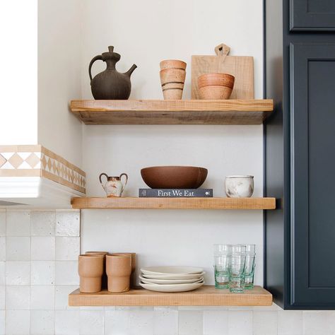 L o o m + K i l n on Instagram: “Just wrapped up a really fun photoshoot with @kateosborne and I cannot wait to show you the product shots she grabbed 🙌🏽 And if you haven’t…” Decorative Wall Shelves, Floating Shelving, Shelf For Kitchen, Wood Floating Shelf, Spice Bowls, Terracotta Bowl, Bulb Vase, Art Bowls, Wall Shelf Decor