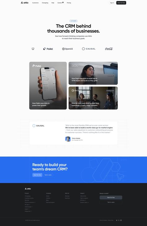 Attio landing page design inspiration - Lapa Ninja About Us Landing Page, About Page Web Design, Minimal Landing Page, Health Studio, Web Components, B2b Website, Corporate Web Design, Landing Page Design Inspiration, Best Landing Page Design