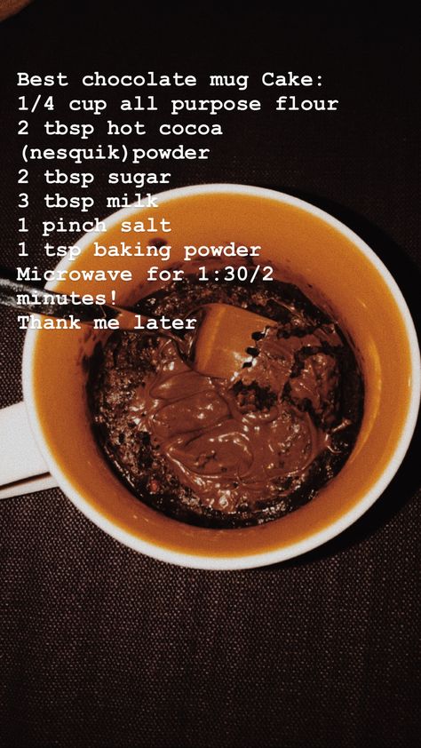 Mug Cake Microwave Without Cocoa Powder, Nesquik Mug Cake, Coco Powder Mug Cake, Mug Cake No Cocoa Powder, Hot Cocoa Mug Cake, Mug Brownie Recipe, Mug Dessert Recipes, Mug Brownie Recipes, Chocolate Mug Cake Recipe