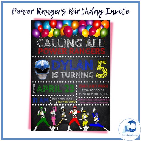 Power Ranger Birthday Invitations, Power Rangers Birthday Invitations, Power Rangers Birthday, Minecraft Birthday Invitations, Power Ranger Birthday Party, Power Ranger Birthday, Vertical Business Cards, Business Invitation, Free Printable Invitations