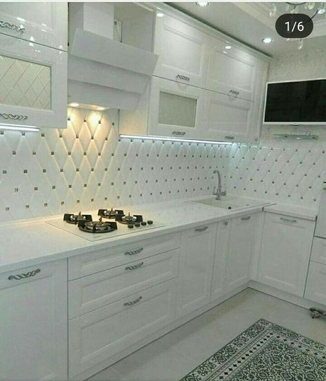 Kabinet Dapur, Modern Kitchen Interiors, Kitchen Interior Design Modern, White Kitchen Design, Modern Kitchen Cabinets, Kitchen Room Design, Kitchen Furniture Design, Unique Kitchen, Kitchen Cabinet Design