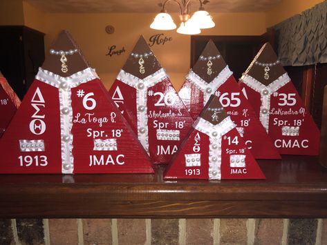 DST Wood Pyramid. Great Crossing Gift Crossing Gifts Greek, Delta Sigma Theta Crafts, Crossing Gifts Sorority, Delta Sigma Theta Crossing Gift Ideas, Diy Delta Sigma Theta Gift Ideas, Dst Paddles Delta Sigma Theta, Delta Sigma Theta Gifts Diy Crafts, Delta Sigma Theta Paddle, Delta Sigma Theta Paddle Ideas