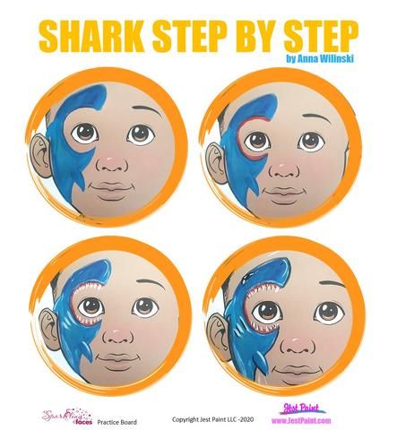 Easy Face Painting Designs Step By Step, Face Paint Ideas For Kids, Paint Ideas For Kids, Puppy Face Paint, Kids Face Painting Easy, Dinosaur Face Painting, Zombie Face Paint, Dragon Face Painting, Mermaid Face Paint