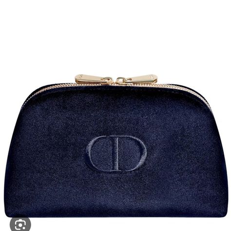 New Dior Trousse Pouch Makeup Bag Navy Blue Velvet Gold Zipper Cd Logo Design, Christian Dior Makeup, Velvet Makeup, Dior Cosmetics, Zipper Makeup, Ebay Sales, Small Cosmetic Bags, Box Store, Dior Makeup