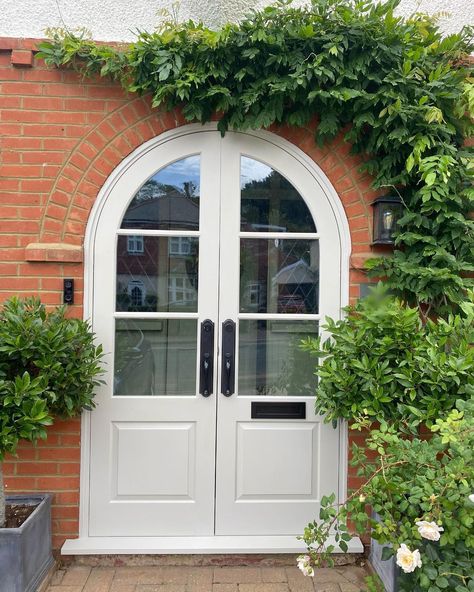 Archway Front Door Entrance, White Arch Top Door, 1930s Front Door Porch Arch, 1930s Arched Front Door, Storm Porch, 1930s Doors External, Arched Wooden Door Entrance, Entrance Room, Arched Entry Doors Us Door & More Inc