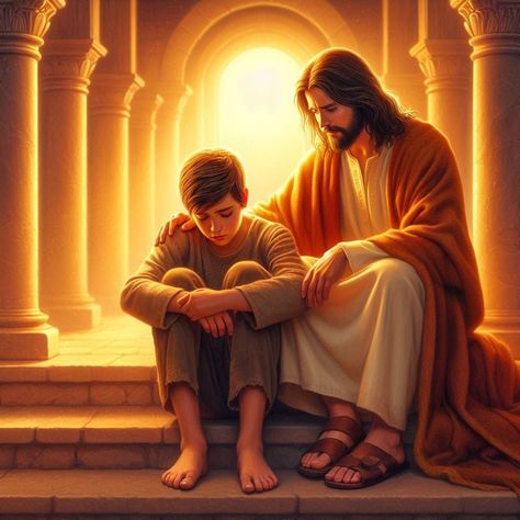 Jesus Comforting Pictures, Jesus Pictures Powerful, Comfort Pics, Beautiful Scriptures, Jesus Love Images, Jesus Background, Jesus Christ Painting, Jesus Artwork, Jesus Christ Artwork