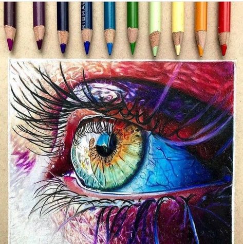 Colored Pencil Artwork Ideas, Prismacolor Art, Eyes Artwork, Colored Pencil Artwork, Pencil Art Drawings, Art Drawings Sketches Creative, Color Pencil Art, Realistic Art, Art And Illustration