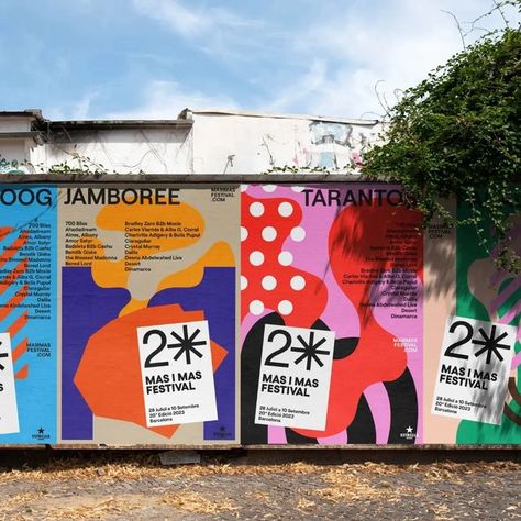 Quim Marin on Instagram: "MasiMas Festival identity 2023" Exhibition Identity Design, Festival Identity Design, Festival Brand Identity, Event Graphic Design, Festival Moodboard, Space Moodboard, Design Assignments, Quim Marin, Art Festival Poster