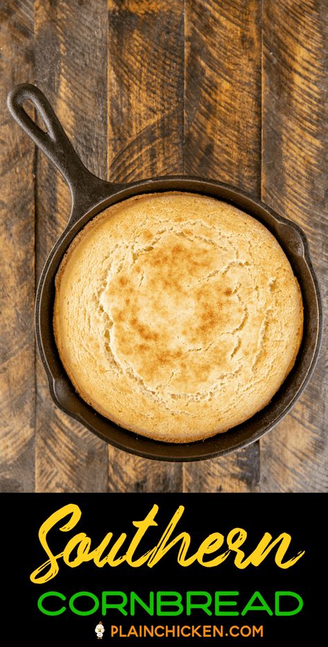 Easy Southern Cornbread, Soul Food Cornbread Dressing, Easy Homemade Cornbread, Southern Cornbread Recipe, Southern Style Cornbread, Easy Cornbread Recipe, Best Cornbread Recipe, Cornbread Recipe Sweet, Delicious Cornbread