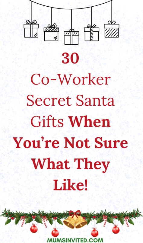 Find the perfect Secret Santa gifts for co-workers & your boss that are fun, affordable & sure to impress! With options under $10, $20 or $25, explore creative finds for women & men co-workers or make easy DIY crafts. From funny & hilarious ideas to cute, unique, practical choices, these cheap gifts are great for the workplace. Show appreciation with inexpensive yet unique presents that make your office secret Santa gift exchange fun & memorable for everyone, from colleagues to the boss in 2024. Secret Santa Gift For Coworkers, Secret Santa Hints For Coworkers, Male Secret Santa Gifts, Secret Santa Office Ideas, Secret Santa Daily Gift Ideas, Secret Santa Gifts Under $10, Funny Secret Santa Gifts For Coworkers, Gifts For Colleagues Christmas, Secret Santa For Coworkers