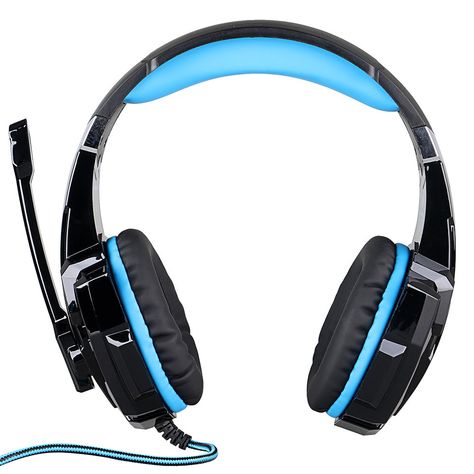 KOTION Each G9000 Headset 3.5mm Game Gaming Headphone Earphone with Microphone LED Light for Laptop Tablet Mobile Phones PS4 - Black   Blue,#Gaming, #Game, #Earphone, #Headphone Best Gaming Headset, New Electronic Gadgets, Ps4 Headset, Best Pc, Gaming Headphones, Video Accessories, Surround Sound, Computer Laptop, Gaming Headset