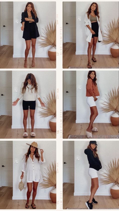 Bump Style: 6 Ways to Style Maternity Bike Shorts — Everyday Pursuits High Waist Maternity Outfit, Easy Maternity Outfits Summer, Easy Summer Maternity Outfits, Simple Summer Maternity Outfits, Maternity Bike Shorts Outfit, Styling The Bump, Baby Bump Outfits Summer, 2 Piece Maternity Outfit Photoshoot, Pregnancy Shorts Outfits