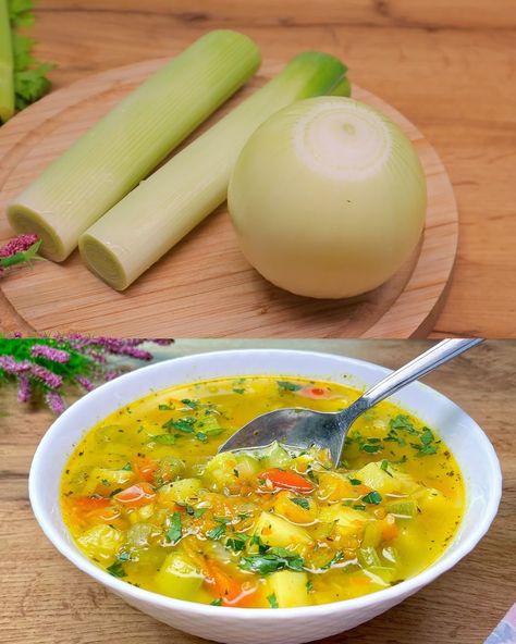 Hearty Vegetable Soup with Homemade Croutons: A Comforting Delight Hearty Vegetable Soup, Meat Casserole, Baked Eggplant, Croutons Homemade, Veggie Delight, Leek Soup, Vegetable Soup Recipes, Delicious Vegetables, Cooked Vegetables