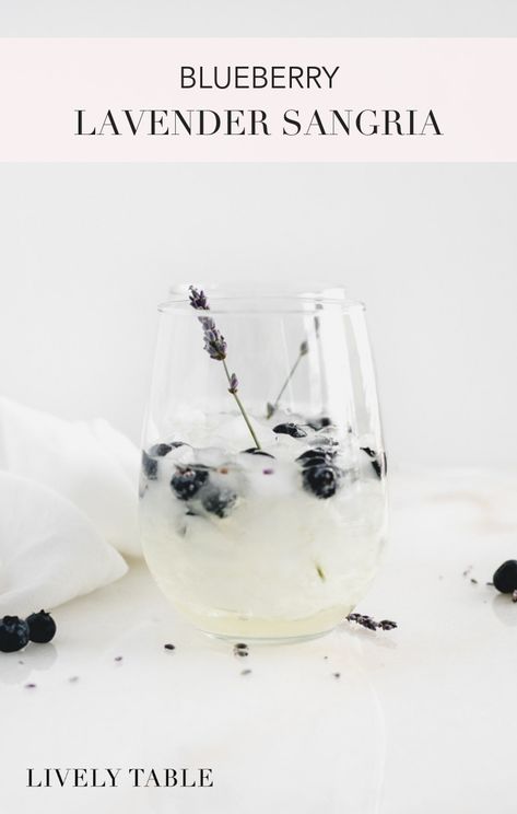 Drinks With Blueberries, Lavender Sangria, Impressive Cocktails, Lavender Cocktails, Liquor Ideas, Blueberry Sangria, Lavender Cocktail, Blueberry Lavender, Floral Drink