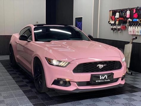 Pink Mustang, Pink Cars, Cars Drawing, Aesthetic Cars, Rich Cars, Mustang Car, Cars Aesthetic, Car Organization, Pimped Out Cars