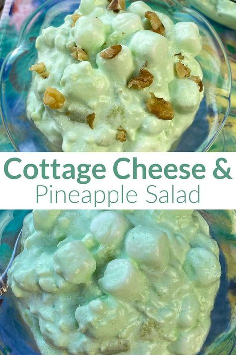 Cottage Cheese And Pineapple, Lime Jello Recipes, Jello Cottage Cheese Salad, Fruit Texture, Pineapple Salad Recipes, Cheese And Pineapple, Jello Fruit Salads, Cottage Cheese Dessert Recipes, Lime Jello Salads