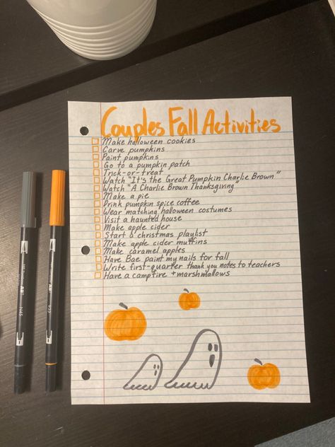 Fall Bucket List With Boyfriend, Couple Bucket List Ideas Fall, Fall Things To Do With Your Boyfriend, Halloween Couple Bucket List, Halloween Ideas Things To Do, Cute Couple Fall Activities, Cute Couple Halloween Activities, Fall Things For Couples, Halloween Checklist For Couples