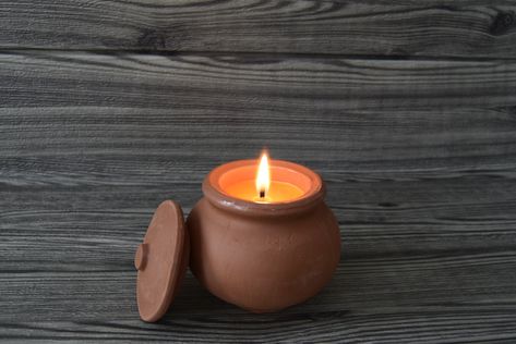 Candles In Clay Pots, Candle Clay Pot, Clay Candle Pots, Clay Candle Jar, Clay Pot Candle, Candle Projects, Clay Candle, Clay Jar, Candle Crafts Diy