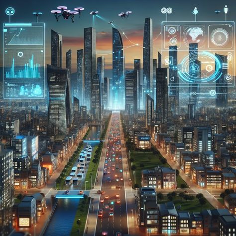 🏙️ AI in Smart City Management: AI coordinates urban services for efficiency. What if AI could make cities more livable? #SmartCities Scifi City, Smart City, Dream City, City Design, July 17, Scenery Wallpaper, Amazing Architecture, Hd Images, Social Media Design