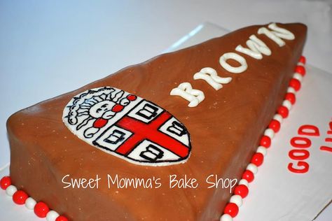 Brown University Pennant Cake by Sweet Momma's Bake Shop Grad Cake, Grad Ideas, University Graduation, Brown University, Bake Shop, Grad Party, Grad Parties, Fencing, Party Food