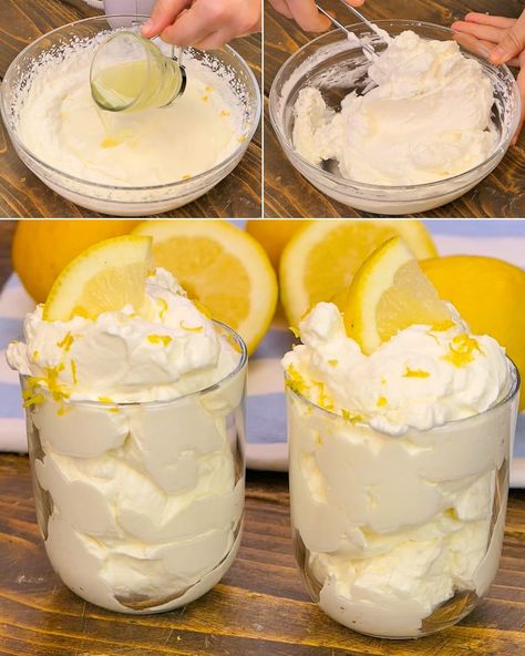 Easy Keto Lemon Cream Fool is a... - Keto & Low Carb Foods Fool Recipe, Lemon Cream Pie, Low Carb Treat, Lemon Cream Pies, Lemon Mousse, Ketogenic Desserts, Free Keto Meal Plan, Ww Desserts, Low Carb Treats