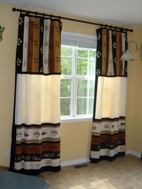 Various Inspiring Curtains Window Treatments Ideas to Boost your Room Appearance Window Treatments Ideas, Afrocentric Decor, African Interior Design, Window Curtains Bedroom, African Inspired Decor, African Interior, Window Treatments Bedroom, Afrikaanse Kunst, African Home Decor