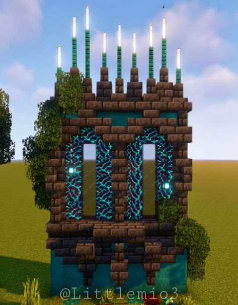 Nether Portal Ideas Aesthetic, Nether Houses Minecraft, Gothic Interior Minecraft, Sculk Minecraft Builds, Minecraft Cauldron Build, Dark Prismarine Builds Minecraft, Blackstone Minecraft Builds, Gothic Minecraft Decor, Sculk Builds Minecraft