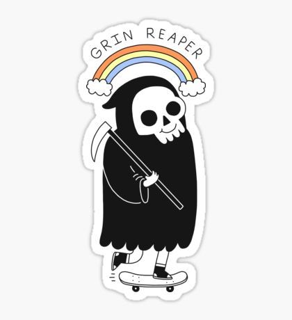 Canon Ivy Stickers, Funny Stickers For Water Bottles, Fun Stickers For Laptop, Fun Stickers Design, Croc Stickers, Halloween Sticker Ideas, Typographic Stickers, Cute Sticker Ideas, Grin Reaper