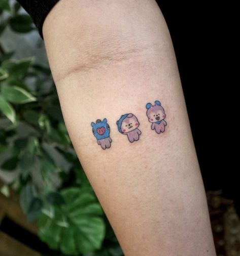 Mang & Mang unmasked Bt21 Tattoo, Jhope Tattoo Ideas, Bts Tattoo Ideas, Tattoo Bts, Bts Tattoo, Kpop Tattoos, Cute Matching Tattoos, Tatoo Inspiration, Bts Tattoos