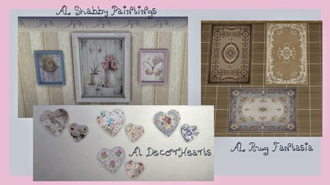 Shabby Chic Stuff set for The Sims 4 by Alelore Sims 4 Shabby Chic, Sims Building, Sims Four, Sims 4 Cc Furniture, Sims 4 Houses, Sims Mods, Sims 4 Cc, Sims 4 Custom Content, Shabby Chic Furniture