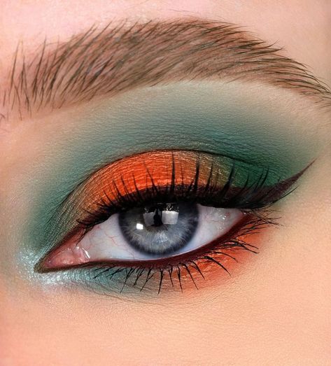 Eye Makeup Tips For Beginners, Makeup Pictorial, Orange Makeup, Cute Eye Makeup, Eye Makeup Ideas, Beauty And Makeup, Green Makeup, Fairy Makeup, Colorful Eye Makeup