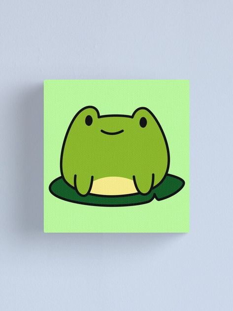 Cute Frog Doodle Art Canvas Print Frog Canvas Painting Easy, Small Frog Painting, Cute Easy Animal Paintings, How To Paint A Frog, Frog Painting Ideas On Canvas, Cute Frog Painting Easy, Simple Frog Painting, Easy Frog Painting, Frog Canvas Painting