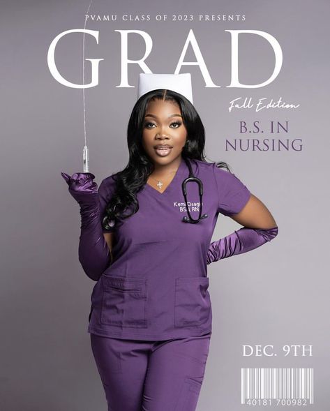 Scrub Pictures Nursing, Nursing Students Graduation Pictures, Photoshoot In Scrubs, Registered Nurse Photoshoot, Nursing Student Graduation Pictures, Induction Photoshoot, Black Nurse Photoshoot, Bsn Graduation Pictures, Black Nurse Graduation Pictures