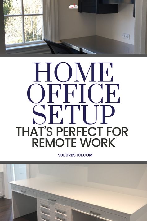 Do you need a home office setup for remote work? Whether it's a small office nook, a modern home office, or a custom home office setup with built-in desks and shelves, here are brilliant and stylish home office designs that you'll fall in love with. You'll be inspired with these smart home office ideas. Home Office Desk In Front Of Window Work Spaces, 10x12 Home Office Layout, Home Office Renovation Ideas, Square Home Office Layout Ideas, Home Office Ideas With Multiple Monitors, Minimal Home Office Ideas, Office And Family Room Combo, 10x12 Office Design, Office In Family Room Ideas