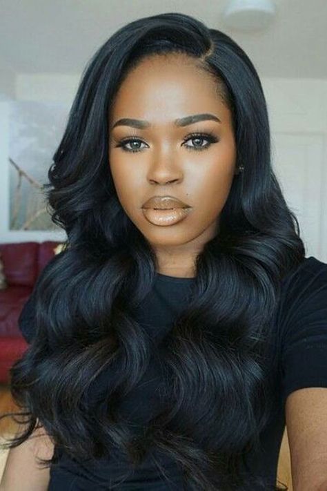 Easy and straight hairstyle trending hairstyle for long hair ideas. We collected the best haircuts in this stunning guide to help you look pretty in 2020! Long Weave Hairstyles, Black Hairstyles With Weave, Sew In Hairstyles, Curly Weave Hairstyles, Quick Weave Hairstyles, 100 Human Hair Wigs, Quick Weave, Body Wave Hair, Different Hairstyles