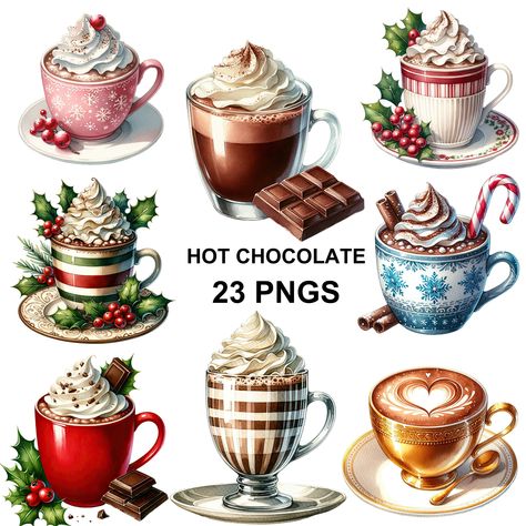 Hot Chocolate Doodle, Hot Chocolate Clipart, Drinks Clipart, Chocolate Clipart, Frames Design Graphic, Hot Cocoa Christmas, Hot Chocolate Drinks, Cocoa Christmas, Food Clipart