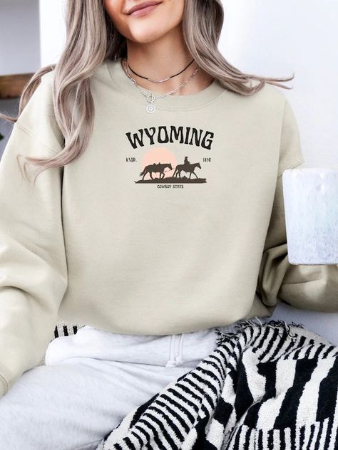 WildLandOutfittersCo - Etsy Wyoming Sweatshirt, Unisex Sweater, Knit Collar, Air Jet, Wyoming, Rib Knit, Sweat Shirt, Gender Neutral, Bathing Beauties