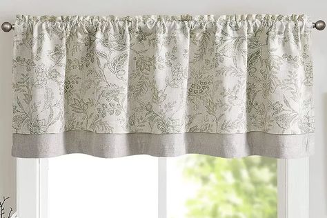 12 Prettiest Window Treatments on Amazon Valance Curtains Kitchen, Farmhouse Valances, Rustic Valances, Linen Valance, Valances For Living Room, Linen Valances, Window Toppers, Cafe Curtain Rods, Small Window Curtains