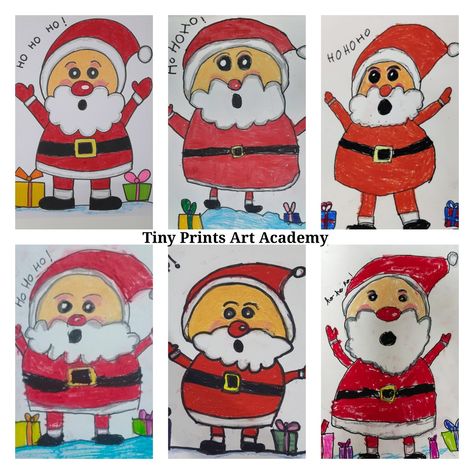 Santa Art Projects For Kids, Christmas Kids Drawing, Reindeer Art Projects, Christmas Art For Kids, Holiday Art Projects, Christmas Art Projects, Santa Art, Christmas Kindergarten, Tiny Prints