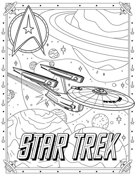 Star Trek Quilt, Star Trek Cross Stitch, Star Trek Birthday, Star Trek Party, Name Coloring Pages, Printable Star, Star Trek Original Series, Star Trek Images, Star Trek Art