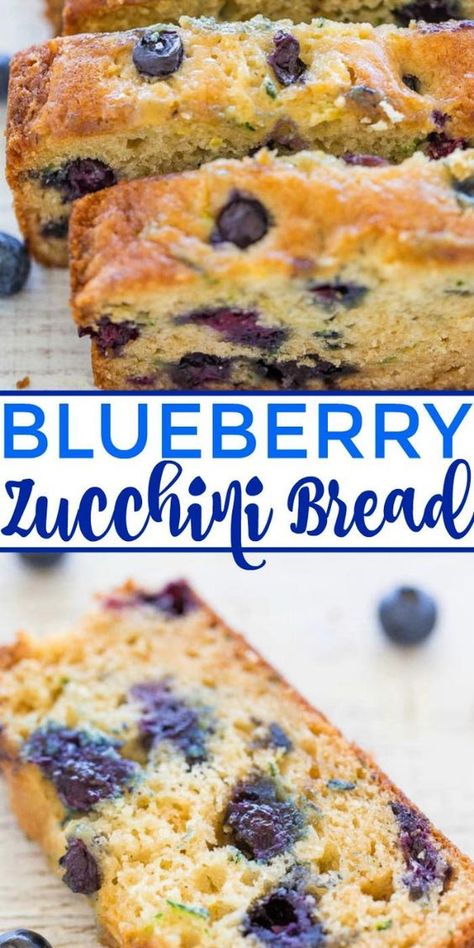 Blueberry Zucchini Bread, Blueberry Zucchini, Zucchini Recipes Dessert, Zucchini Bread Recipe, Averie Cooks, Blueberry Bread, Zucchini Bread Recipes, Zucchini Muffins, Blueberry Recipes