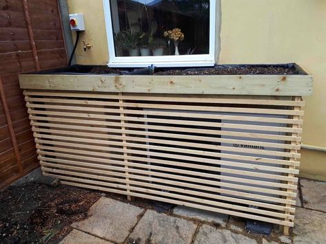 Unavailable Heat Pump Screen, Heat Pump Cover, Air Source Heat Pump, Heat Pump Installation, Hot Water Tank, Gas Boiler, Pump Cover, Victorian Terrace, Green Roof