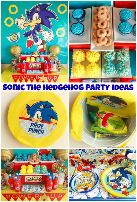 Sonic The Hedgehog Party Ideas including DIY decorating ideas, party food and treats for kids, activities and games, favor ideas and more! Great for your little video game fans. #SonicTheHedgehog #SonicBirthday #SonicParty #KidsParty #KidsBirthday #VideoGameParty Sonic The Hedgehog Birthday Treats, Sonic The Hedgehog Birthday Decorations, Sonic The Hedgehog Treats, Sonic Birthday Party Activities, Sonic The Hedgehog Birthday Party Favors, Sonic Birthday Food Ideas, Sonic The Hedgehog Food Ideas, Sonic Birthday Treats, Sonic Treats Ideas