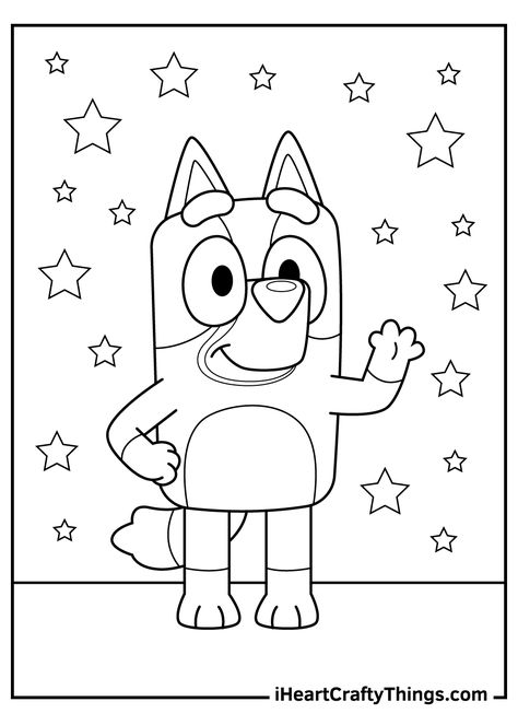 Bluey Colouring Page Free, Bluey Bingo Drawings, Fun Coloring Pages Free, Bluey Drawing Kids, Disney Coloring Pages Free, Bluey Bingo Crafts, Free Bluey Coloring Pages, Bluey Preschool Activities, Bluey Coloring Sheets